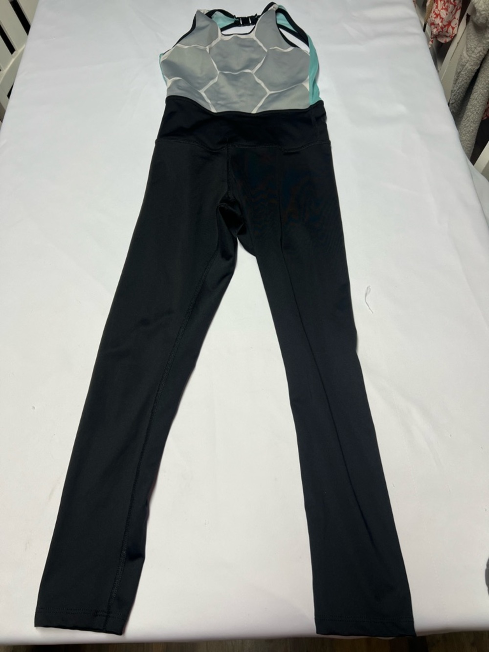 TigerFriday Honey Dance Unitard in Gray Turquoise Black sz XSmall